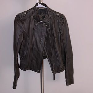 Dark brown sheep leather jacket